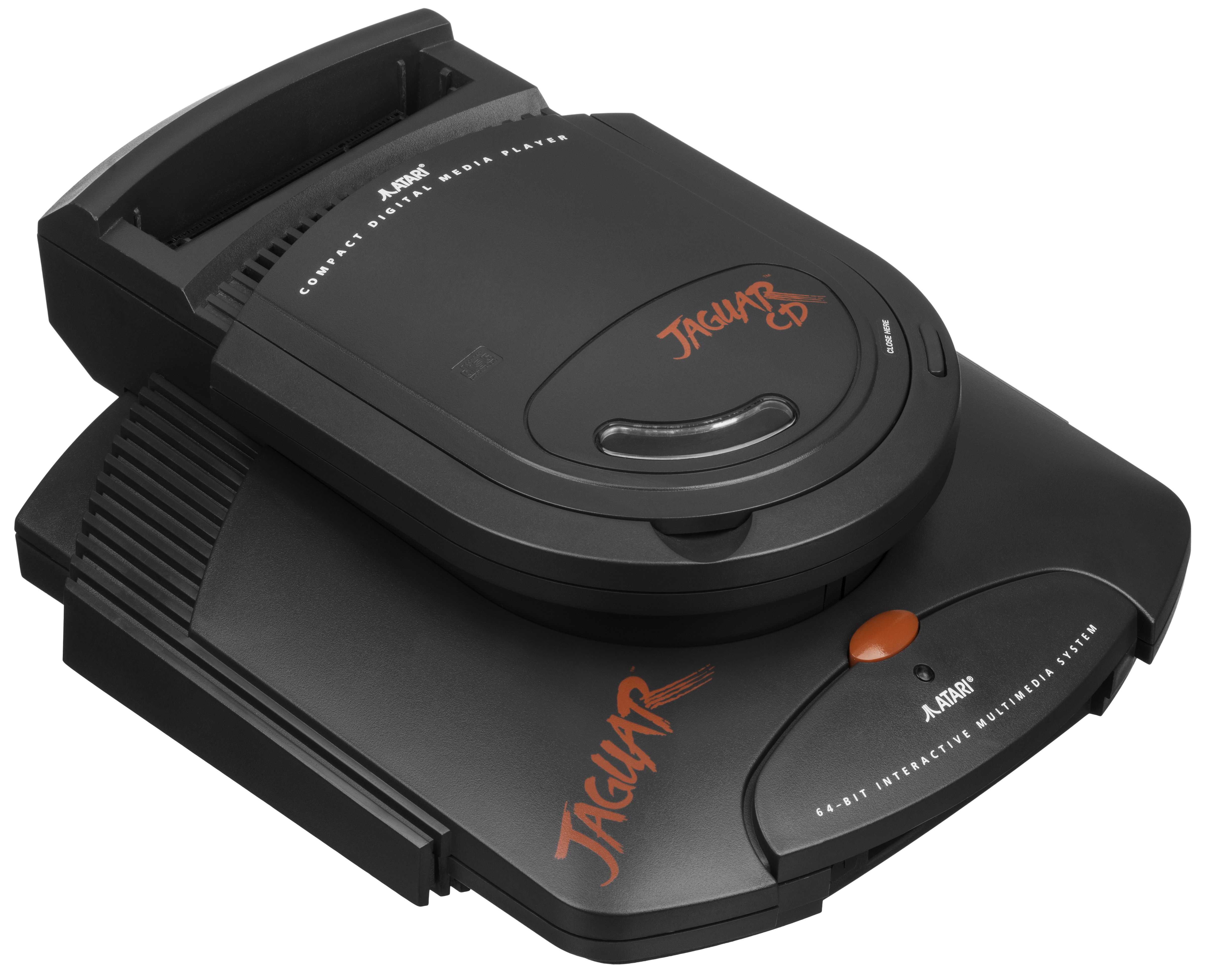 The Atari Jaguar home console expansion module without controller shown.