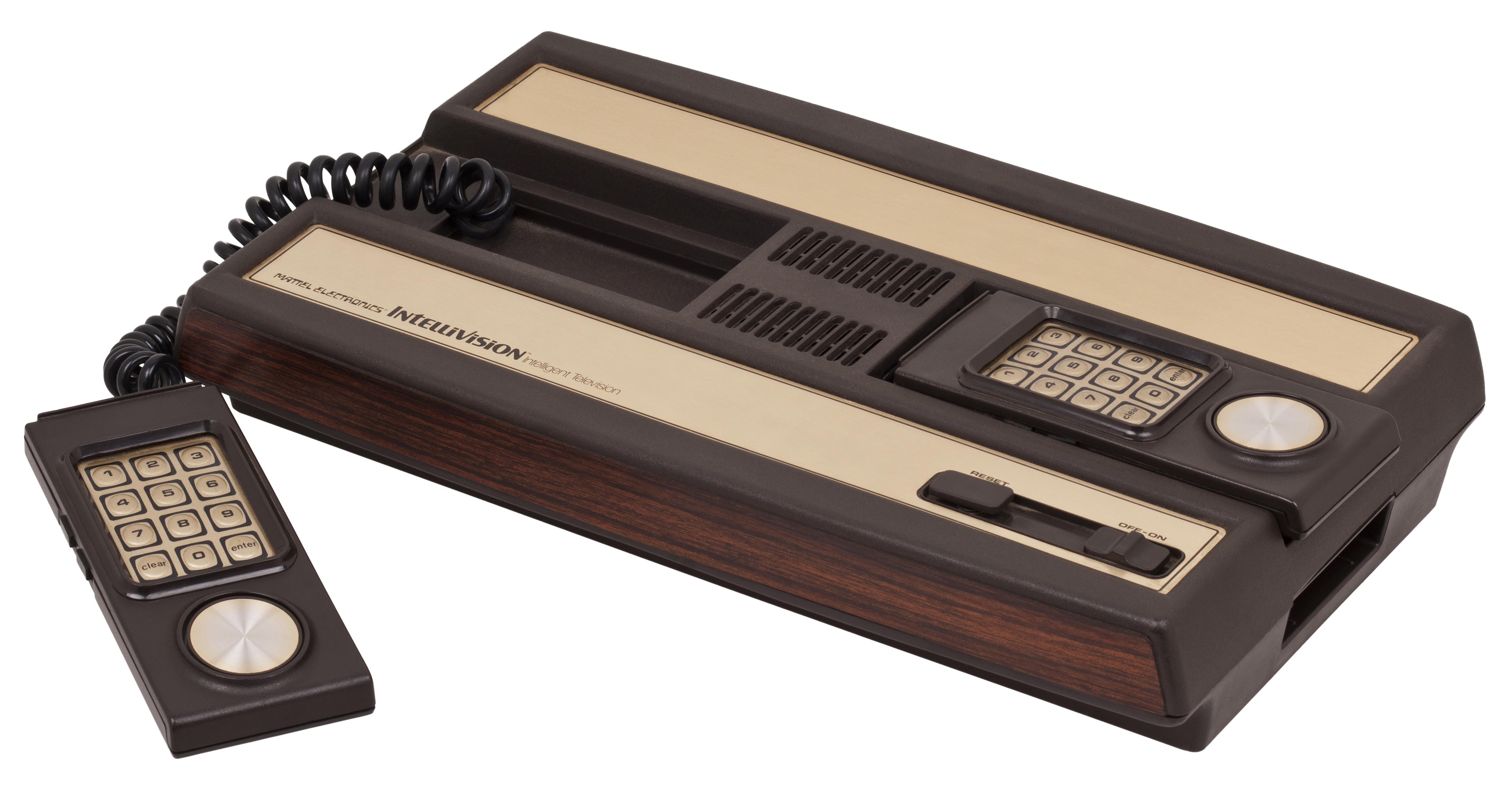 The Mattel Intellivision home console and controoler.