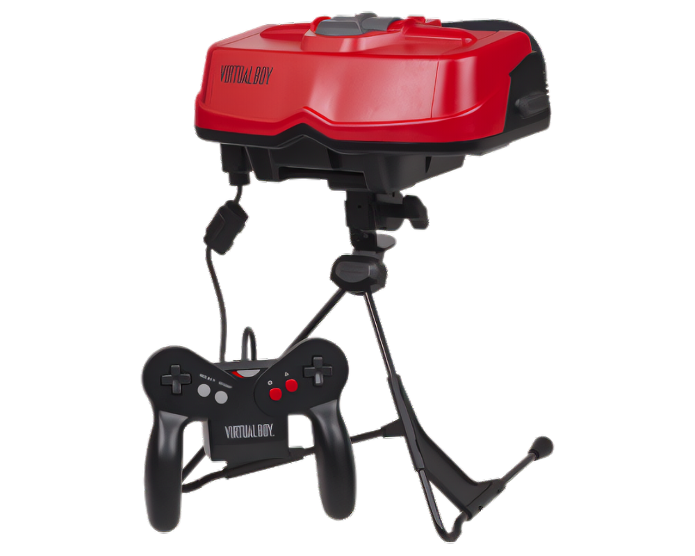 The Nintendo Virtual Boy portable console and controller