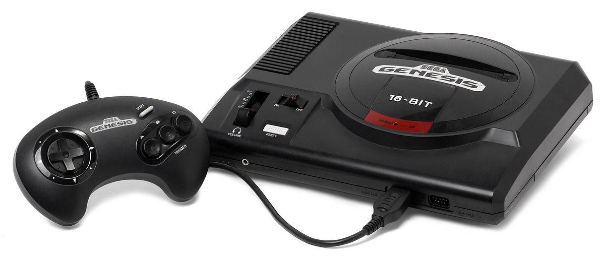 The Sega Genesis home console and controller
