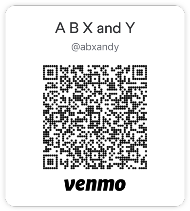 A B X and Y - QR code for Venmo payments
